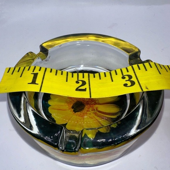 RARE Vintage Small Mid-Century Modern MCM Glass Ashtray 3 Slot - Picture 5 of 6